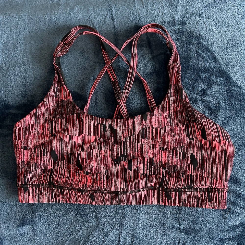 Lululemon Pink Strappy Sports Bra. Size 6.